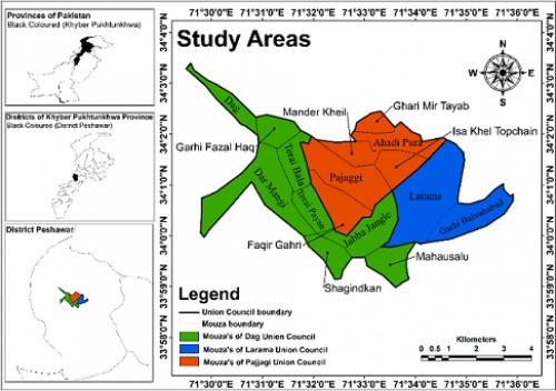 Map for the mosquito sampling areas