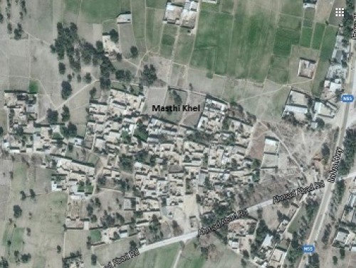 Mape of Masti Khel District Karak Khyber Pakhtunkhwa, Pakistan.