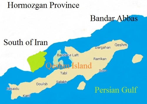 Map of study site, Qeshm Island, Iran