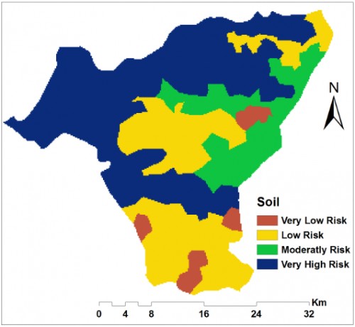 Environmental factors that greatly influence malaria incidence and prevalence in the study. c) Reclassified soil.