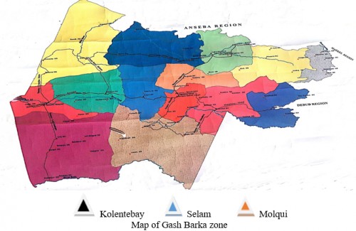 Map of Gash Barka zone