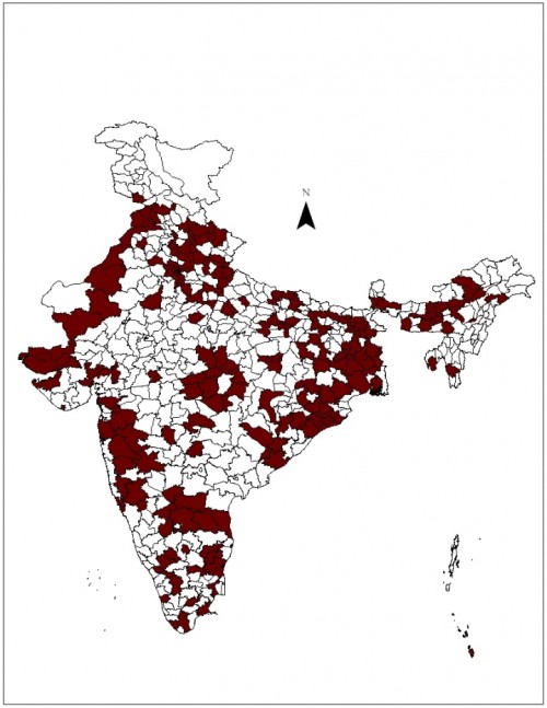 Reported distribution of <em>An. subpictus</em> in India
